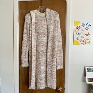 Poof Apparel Hooded L/S Duster Sweater